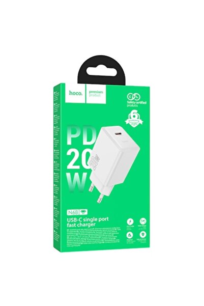 Hoco Încărcător de perete N68 PD20W 5V 3A 1x USB-C FastCharge Alb
