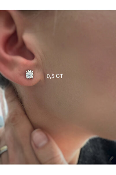 Moissanite C Claw Earrings