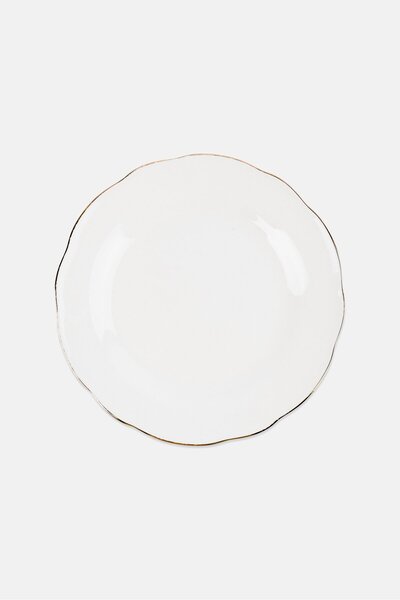 Muy Mucho Porcelain Desert Plate, White