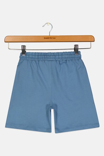 Marvel Kids Boy Brand Logo Basic Shorts, Slate Blue