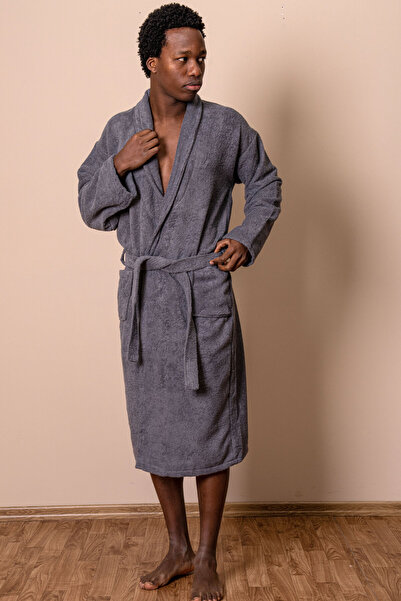 VAROL Export Surplus Stock Anthracite Bathrobe – High Grammage Premium Woven L/Xl
