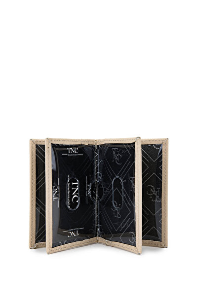 Tamer Tanca Θήκη κάρτας Unisex Γνήσιο Δερμάτινο Μπεζ
