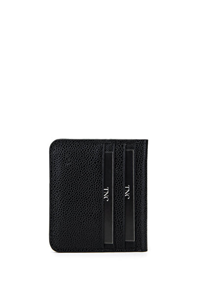 Tamer Tanca Unisex Genuine Leather Black Caviar Card Holder