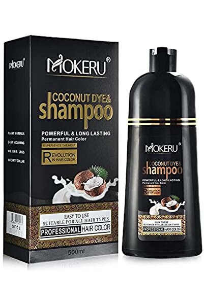 Mokeru شامبو صبغة الشعر الأسود (500 مل) بجوز الهند