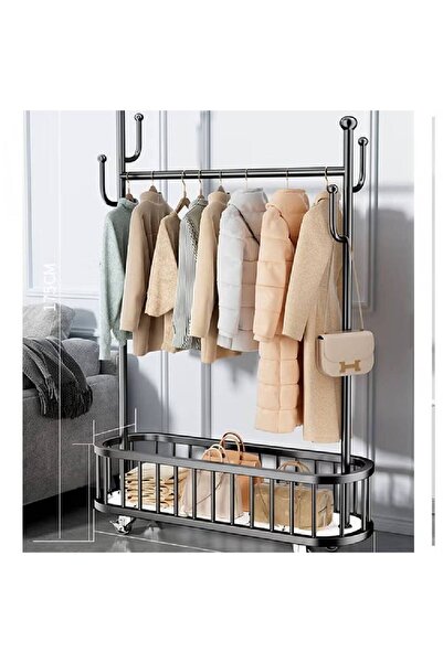 NKX حامل معاطف معدني عصري - علاقة متينة قائمة بذاتها 100 سم، أسود