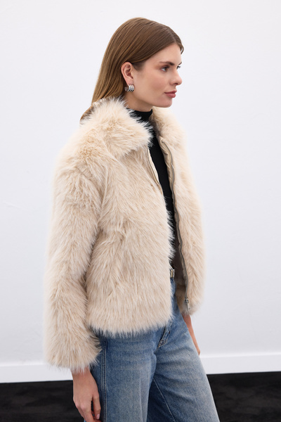 Sateen Blană cu fermoar - Bej