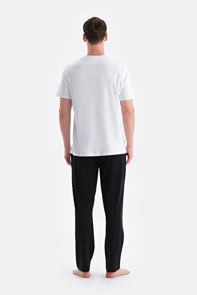 Dagi Μαύρο βαμβακερό πλεκτό παντελόνι διπλής ύφανσης