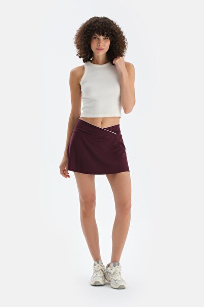 Dagi Plum Women's Waist Piped Shorts Skirt