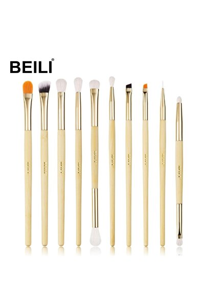 BEILI Bamboo Handle 10-Piece Makeup Brush Set