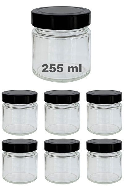 Afracam 255 ml Jar with Black Deep Lid 255 Cc Transparent Jam, Marmalade Glas...