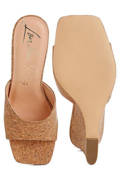 london Rag Women Cork Wedge Sandals in Natural