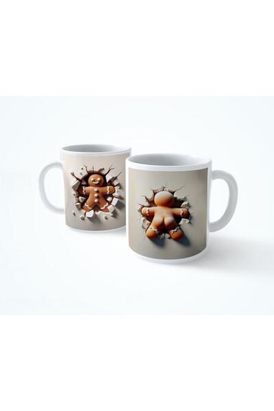 İKLİMNET 3D Kurabiye Adam Tasarımlı Kupa – Eğlenceli Kupa Tasarımı