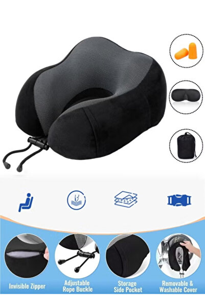 Generic Travel pillow, neck pillow for travel, comes with an eye mask, earplugs, and a storage bag
