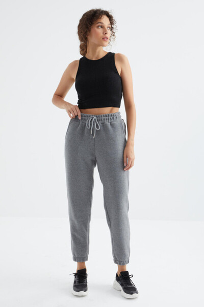 Boi Women's Men's Unisex Jogger Leg Casual Fit Sweatpants - Black Bottom with Cotton Breathable Combed Fabric Bottom