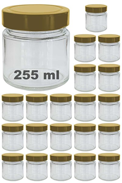 Afracam 255 ml Jar with Gold Deep Lid 255 Cc Transparent Jam, Marmalade Glass...