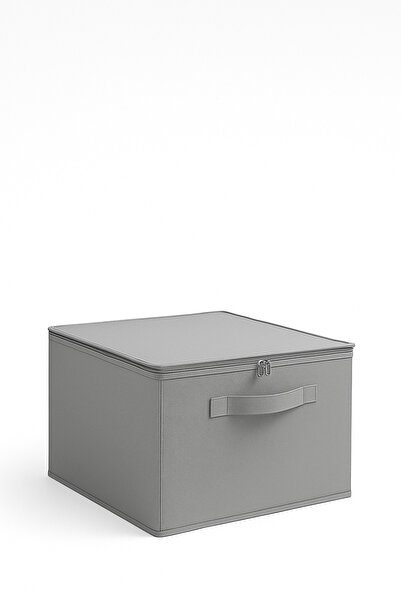 HomyJRs Supported Garbage Can Large Size Smoked Color – Foldable Storage and Organization Box with Zipper