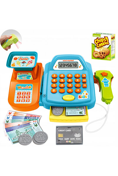 Matadi Casa de marcat Kids Blue cu calculator functional,scanner cu sunete, c...