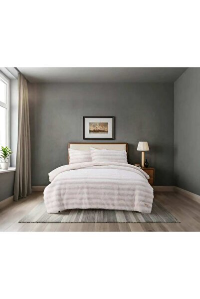 Bee Home Rabbit Fur Cream | 3-Piece Double Duvet Set