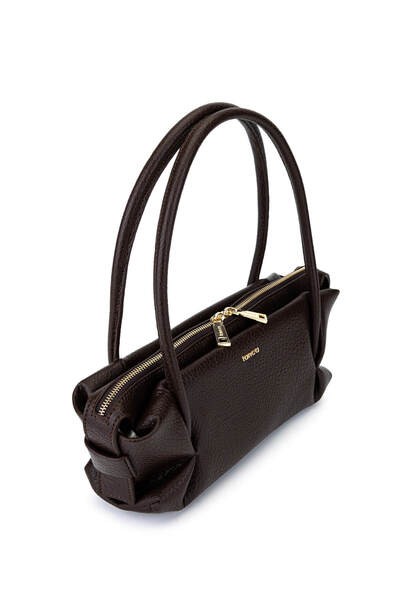 Tamer Tanca Women's Faux Leather Brown Shoulder Bag