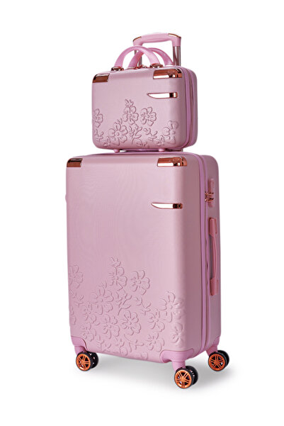 LİMRA A travel bag set consisting of 5 luggage bags of various sizes, made of strong and durable material with a floral design.