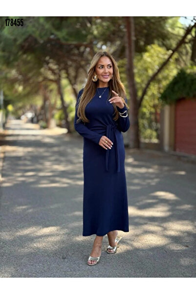 Viyamo Yeni Sezon Top Seller Yandan Bağcıklı Modal Uzun Kadın Elbise