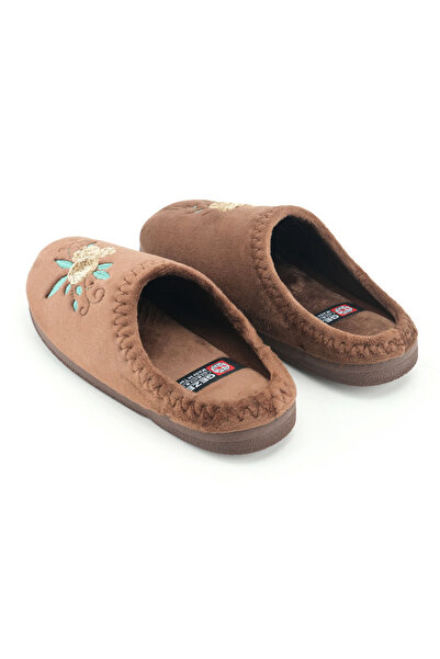 GEZER Women's Winter Pu Comfortable Sole Embroidered Design Home Garden Slippers