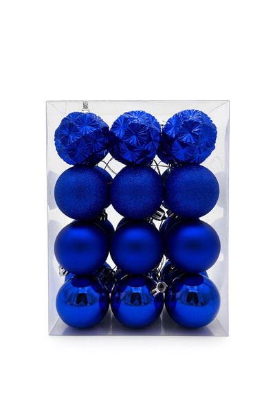 OEM Set de globuri albastre pentru brad de Crăciun, 24 buc., modele combinate, 23x17,5x12cm