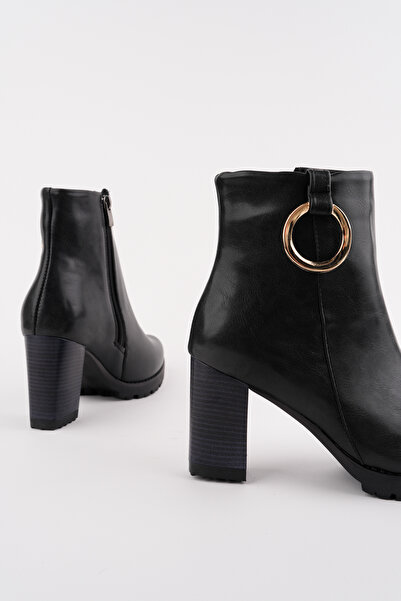 Madam Tarz Bln-540 Ring Buckle Thick Heel Boots