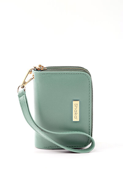 SHAKA Mint Green Shk266 Faux Leather 9 Compartment Wallet with Zipper Closure, Card Holder and Coin Compartment