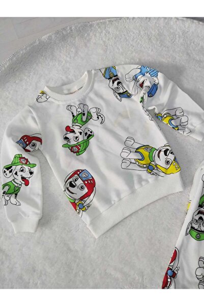 Store Cute Dog Printed Boys' Tracksuit Set Pajamas