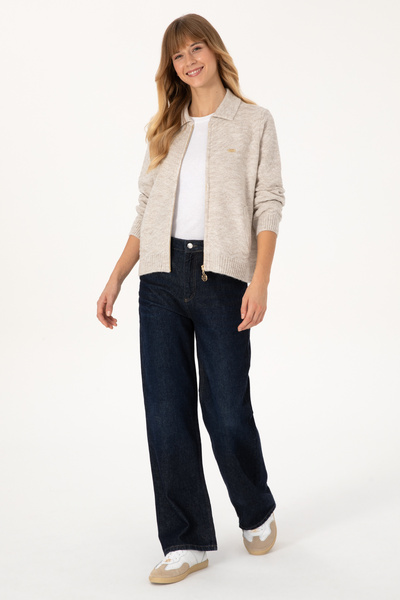 U.S. Polo Assn. Women's Stone Knitwear Cardigan 50309631-Vr049