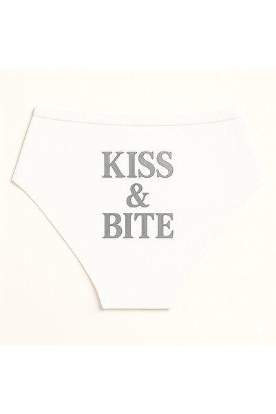 TWINTICKS White Women's Slip Panties, Metallic Lettering Printed , Fun Underwear