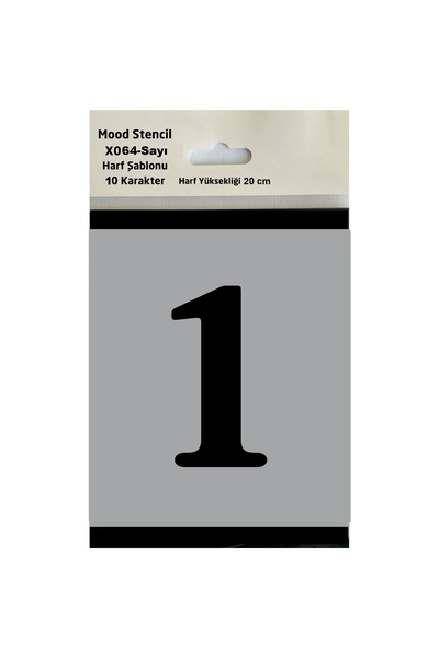 Mood Stencil Stencil Rakam Boyama Şablonu X064-SAYI Rakam Yüksekliği 20 cm