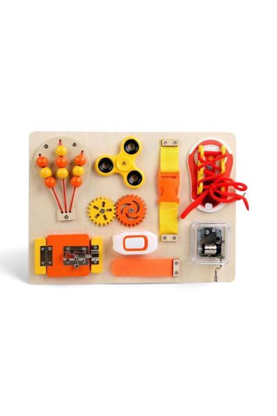 OEM Placa educativa Tip Montessori interactiva pentru copii, din lemn, 9 func...