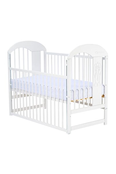 Qmini Patut din lemn bebe, 120x60 cm, Din lemn de pin, Stabil si rezistent, Alb, Qmini, Julia II