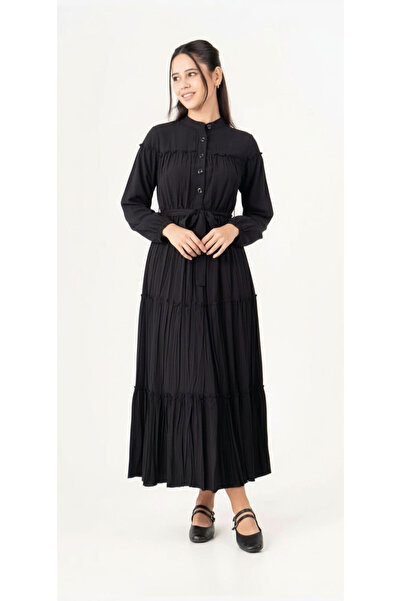 Jannock Girl's Loose Fit Long Full Length Dress Suitable for Hijab-Elb-1049-4979