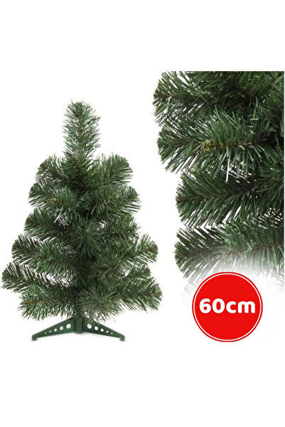 OEM Brad de Crăciun artificial 60 cm cu 59 de crengi și suport din plastic – Într-o cutie cu tematică de Crăciun