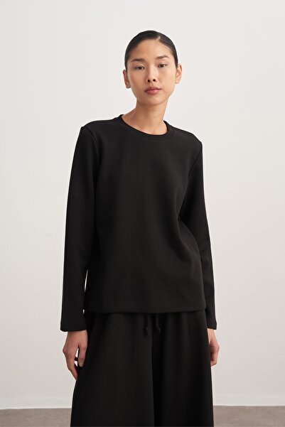 EBU Prive Women's Interlock Long Sleeve Bodysuit Black