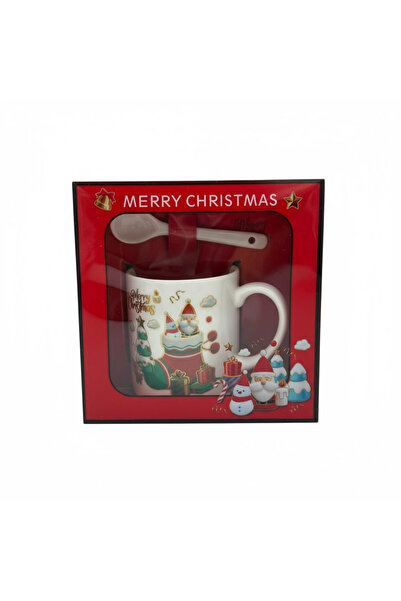 BaoBao Ceramic Mug with Spoon Set, Christmas Theme, in Gift Box – 14x14x8.5cm