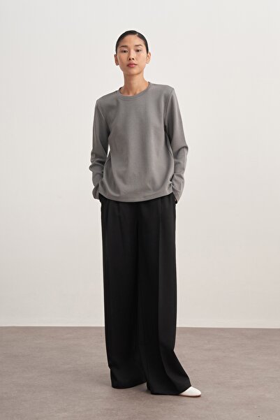 EBU Prive Γυναικείο Μακρυμάνικο Φορμάκι Καπνιστό