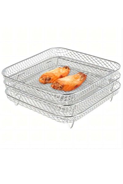 Arabest 1set Air Fryer Accessories Three Layer Set Grill Rack, Food Frying Basket,Kitchen Accessories