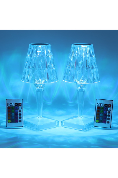 Next Trend Set of 2 Genova LED Ambient Lamps – Modern Lamps, Touch Control, 3 Colors, Rechargeable