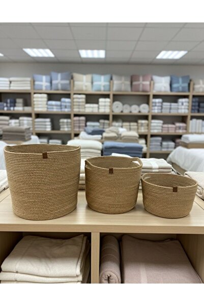 VELLORA HOME سلة تنظيم متعددة الأغراض من الخوص، أزرق بلون الكوبالت قطع، مجموع...