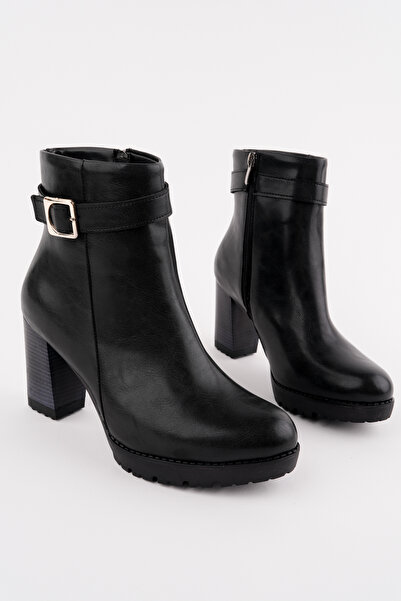 Madam Tarz BLN-535 Cizme cu toc gros cu detaliu curea