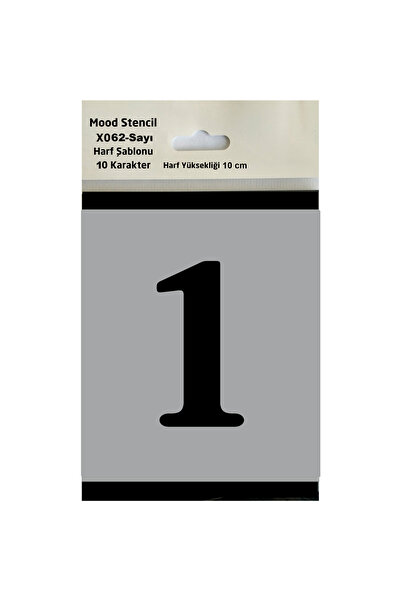 Mood Stencil Stencil Rakam Boyama Şablonu X062-SAYI Rakam Yüksekliği 10 cm