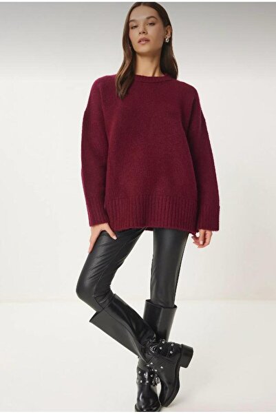 hedef giyim Oversized Crew Neck Plain Knit Sweater