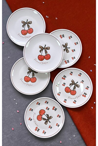 ers erbaşlar CHERRY GLAM 6 PARÇA LÜX TATLI TABAĞI SETİ