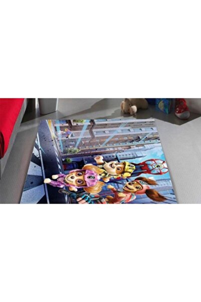 PAW PATROL Children's Room Carpet, Non-slip, Blue/Grey/Red, - CAM-032