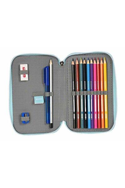 Moos Double Pencil Case Garden Turquoise 12,5 x 19,5 x 4 cm