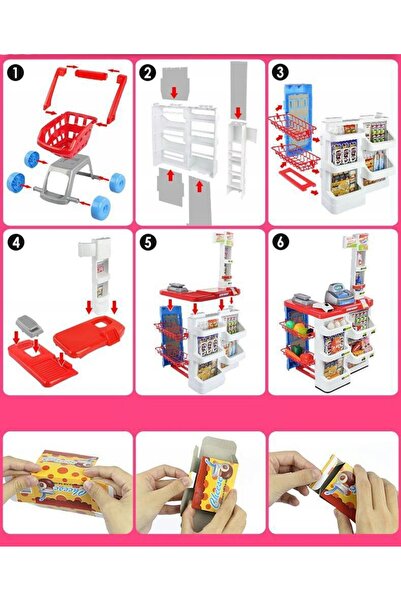 Matadi Supermarket with cash register and shopping cart Home supermarket with 24 accessories